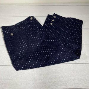 Karen Scott Navy White Mini Polka Dot Pattern Comfort Capri Pant Size 18 NWT